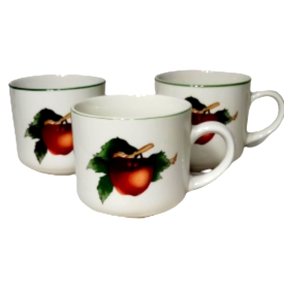 Set of 3 The Cades Cove Collection Apple Blossoms Cherries Coffee Cups - Picture 1 of 7